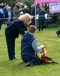 blake getting his rosette for 4 th in waggiest tail