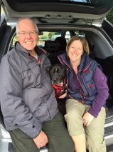 bobby officially adopted and saying goodbye to the kennels with Neil and Andrea
