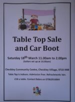 18 march car boot and sale checkley